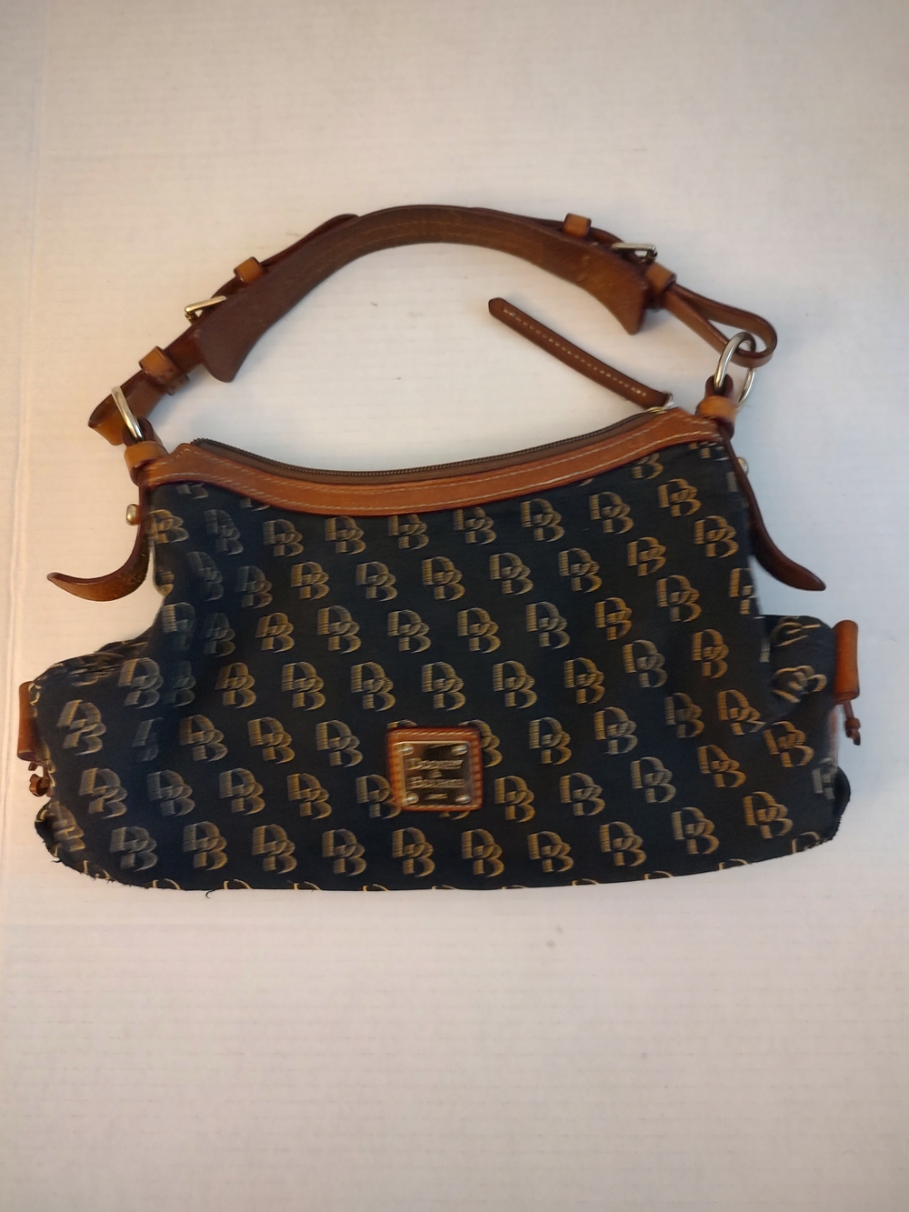 Dooney & Bourke Black and Brown Signature Hobo Bag